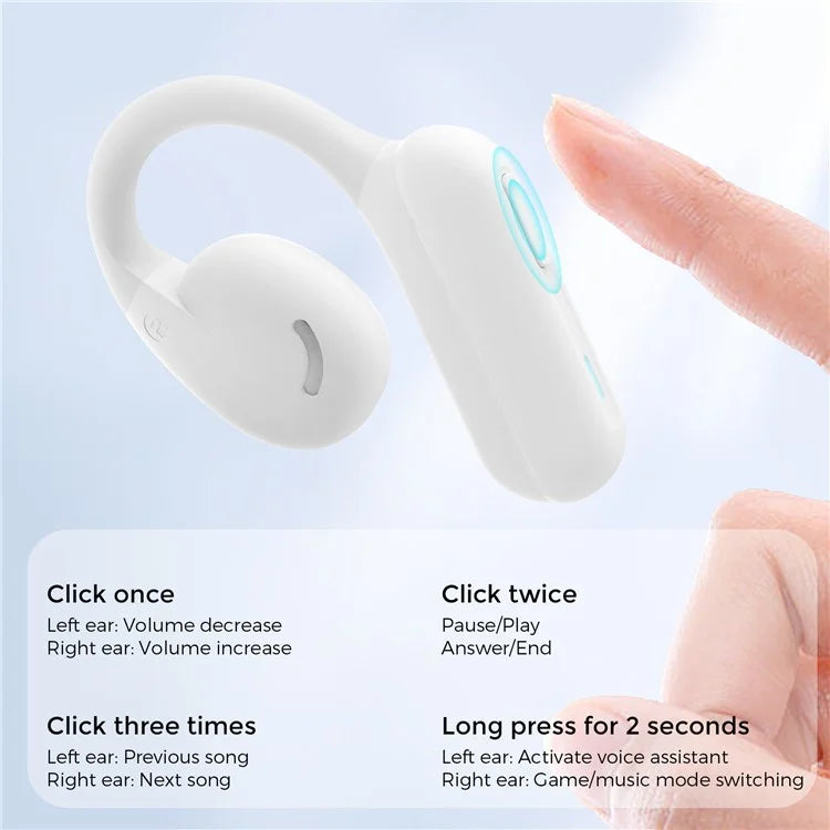 AHASTYLE WG134 Silicone Ear Loop Headphone Open Ear Wireless Bluetooth Earphones