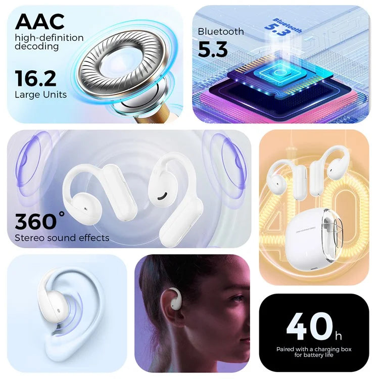 AHASTYLE WG134 Silicone Ear Loop Headphone Open Ear Wireless Bluetooth Earphones