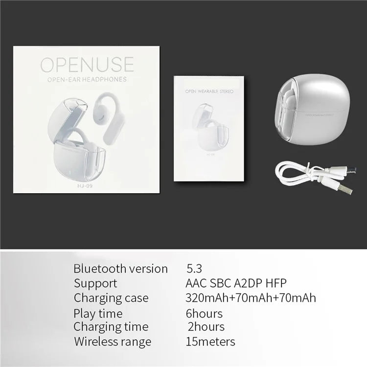 AHASTYLE WG134 Silicone Ear Loop Headphone Open Ear Wireless Bluetooth Earphones