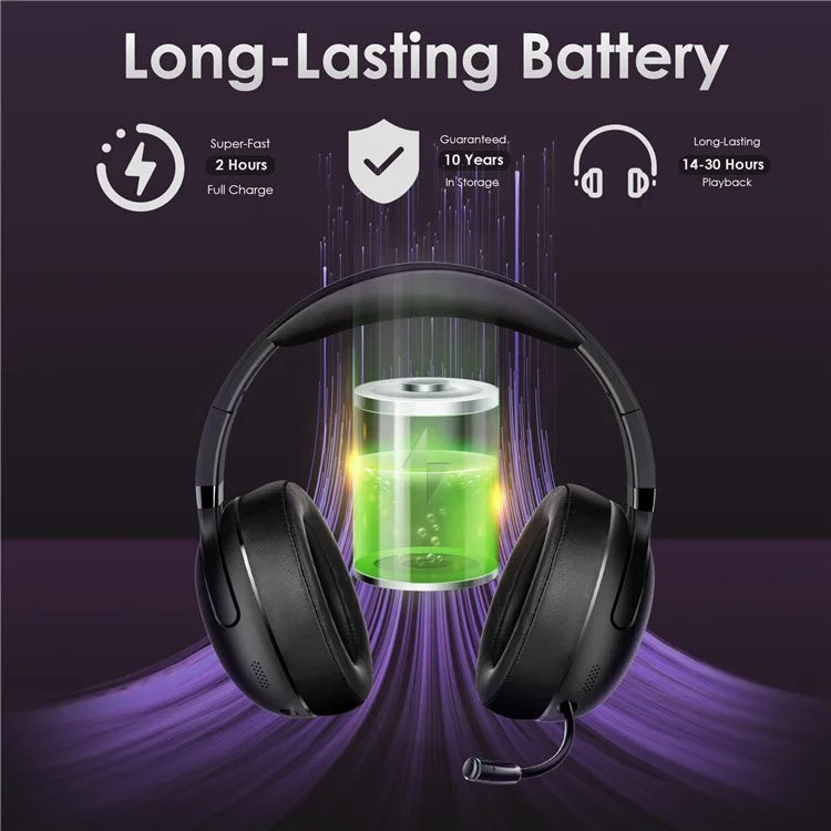 EASYSMX C08W Wireless Gaming Headset with Microphone Folding Bluetooth Gaming Headset