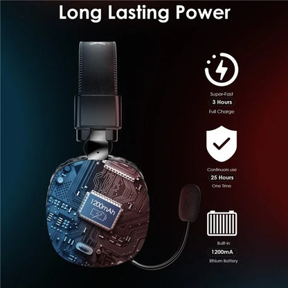 EASYSMX V07W Wireless Headset 3 Modes Gaming Headphones with Noise Cancelling Microphone for PC / PS4 / PS5