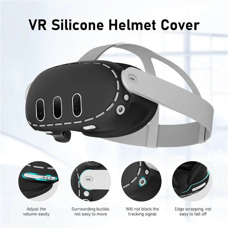For Meta Quest 3 Soft Silicone Protective Case VR Headset Anti-dust Anti-drop Cover
