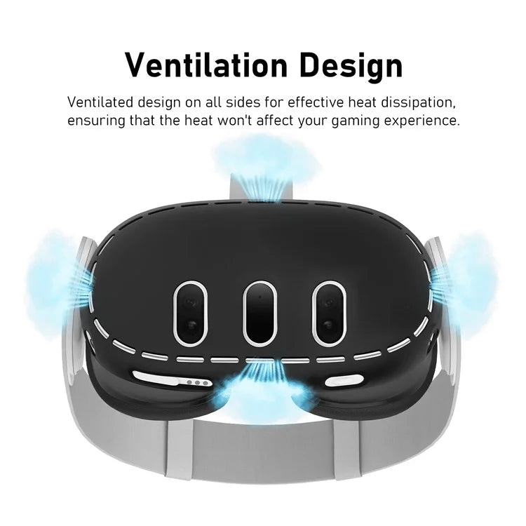 For Meta Quest 3 Soft Silicone Protective Case VR Headset Anti-dust Anti-drop Cover