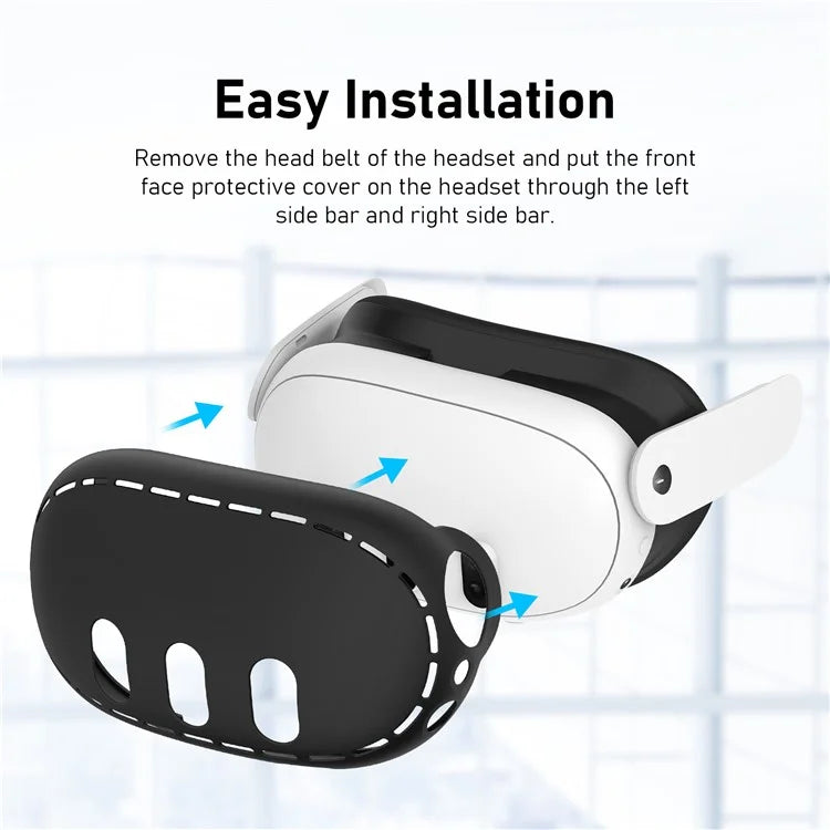 For Meta Quest 3 Soft Silicone Protective Case VR Headset Anti-dust Anti-drop Cover