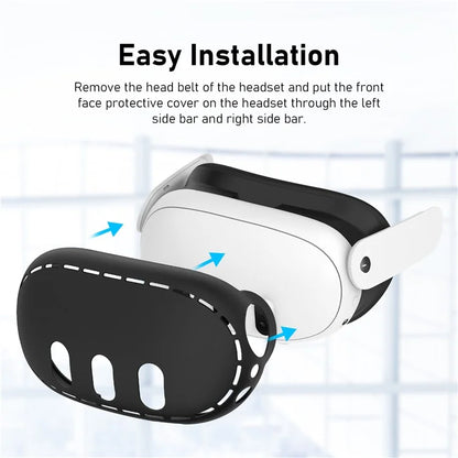 For Meta Quest 3 Soft Silicone Protective Case VR Headset Anti-dust Anti-drop Cover