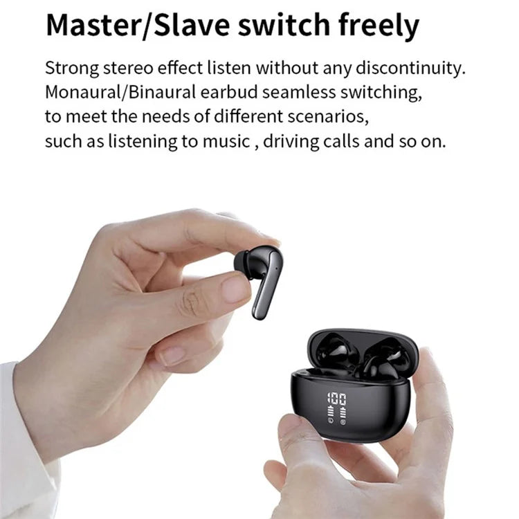 S52 TWS Earphones Stereo Sound Bluetooth 5.3 Semi-in-ear Wireless Headphones