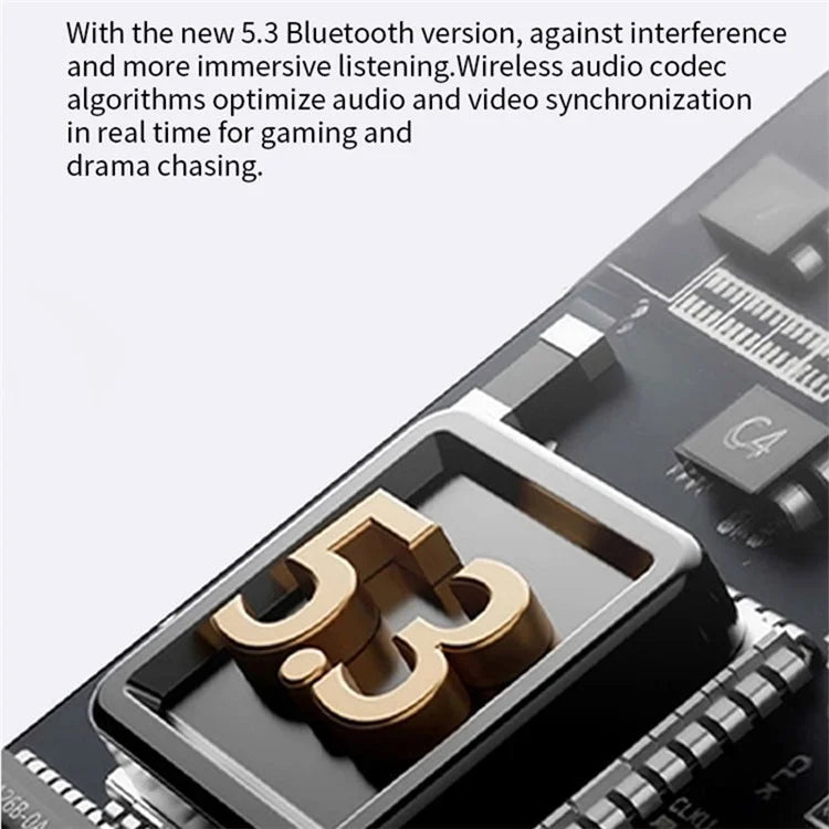 S52 TWS Earphones Stereo Sound Bluetooth 5.3 Semi-in-ear Wireless Headphones