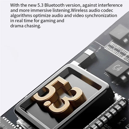 S52 TWS Earphones Stereo Sound Bluetooth 5.3 Semi-in-ear Wireless Headphones