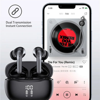 S52 TWS Earphones Stereo Sound Bluetooth 5.3 Semi-in-ear Wireless Headphones