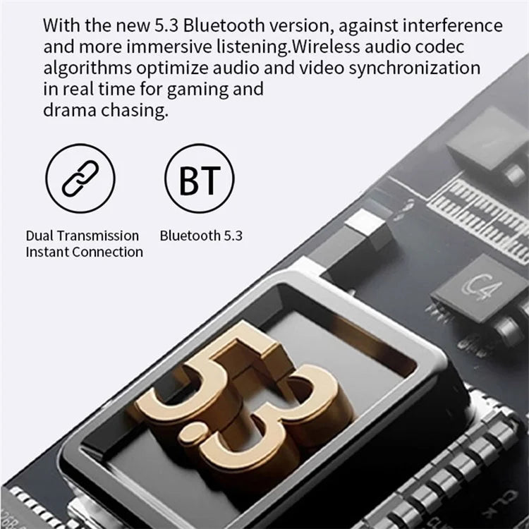 S47 TWS Earphones Bluetooth 5.3 Wireless Earbuds with Digital Display Charging Case