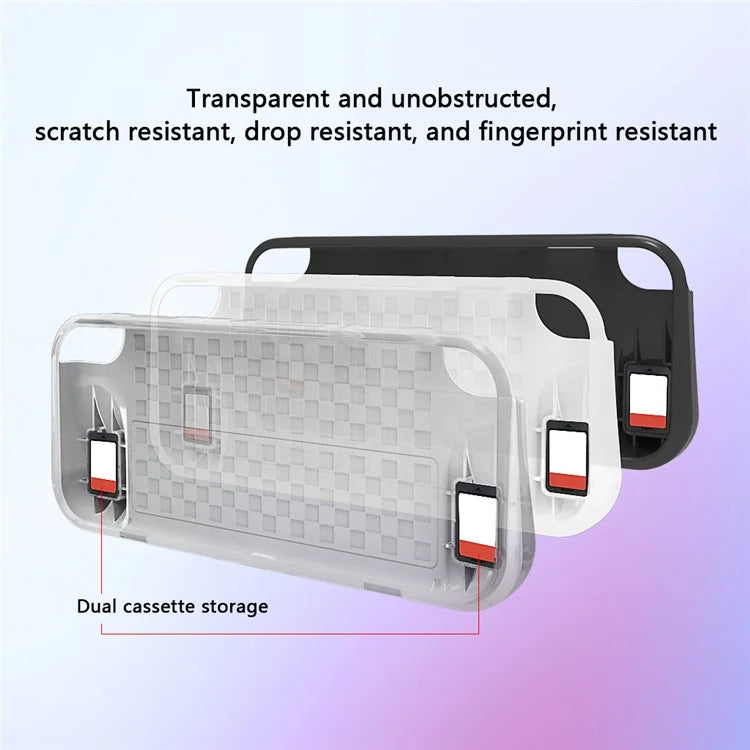 For Nintendo Switch OLED Grid Pattern TPU Protective Case Anti-drop Game Console Shell