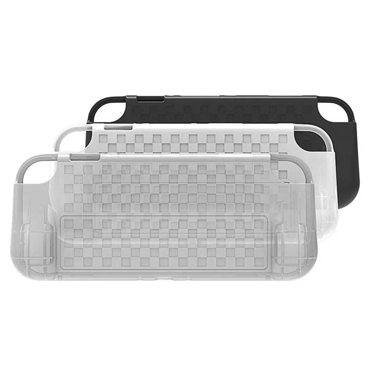 For Nintendo Switch OLED Grid Pattern TPU Protective Case Anti-drop Game Console Shell