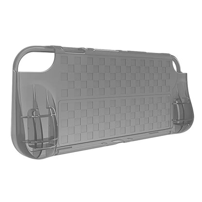 For Nintendo Switch OLED Grid Pattern TPU Protective Case Anti-drop Game Console Shell Gray