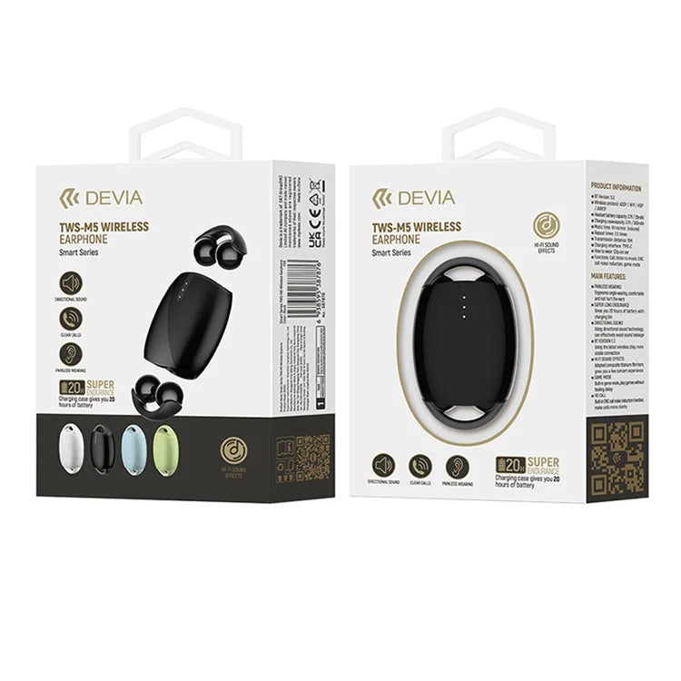 DEIVA Smart Series TWS-M5 EM031 Wireless Earphone Ear Clip Bluetooth Stereo Music Headset