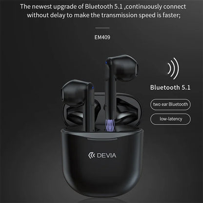 DEVIA JOY A10 Series Bluetooth Earbuds TWS Wireless Earphones HiFi Music Headphones