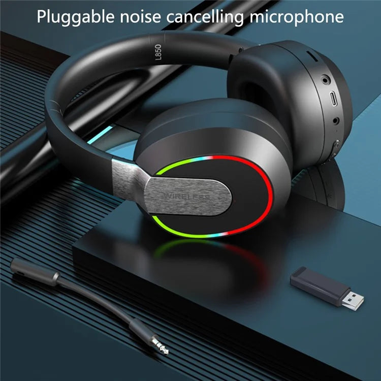 L850 2.4G / Bluetooth / Wired Headset Low Latency RGB Light Gaming Headphone