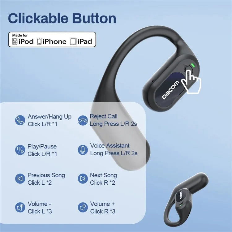 DACOM G136 FreeBeats TWS IPX7 Bluetooth Earphone Open Ear Music Headset