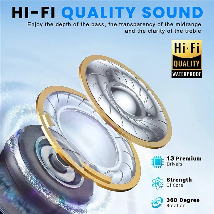 JX80 TWS Bluetooth 5.3 Ear Clip Earphone Wireless Stereo Music Headset