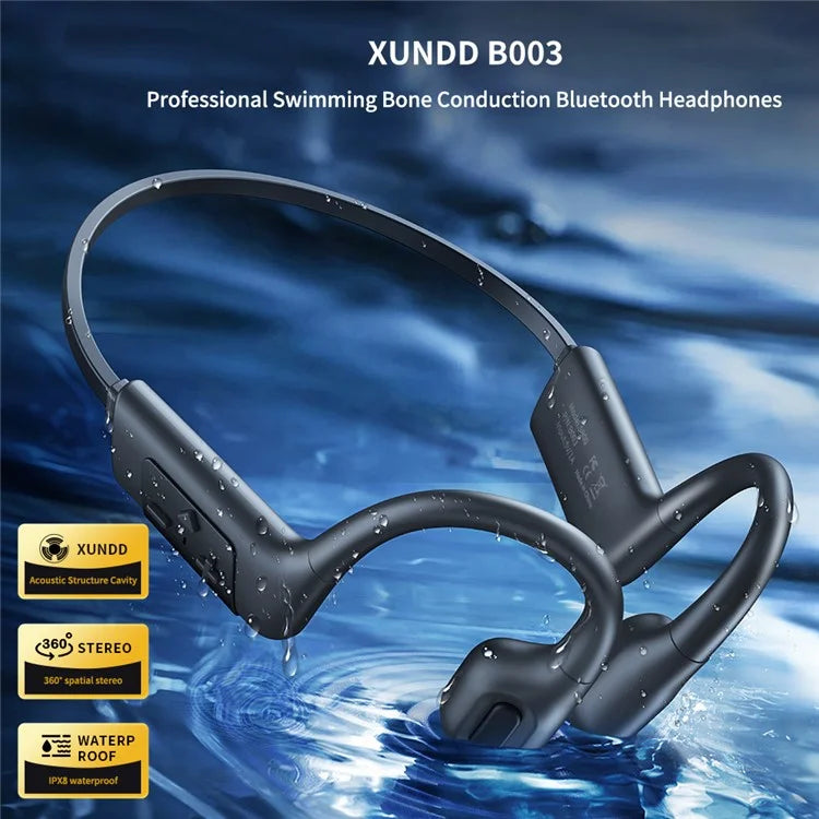 XUNDD B003 Bone Conduction Bluetooth Headset for Swimming IPX8 Waterproof Headphones