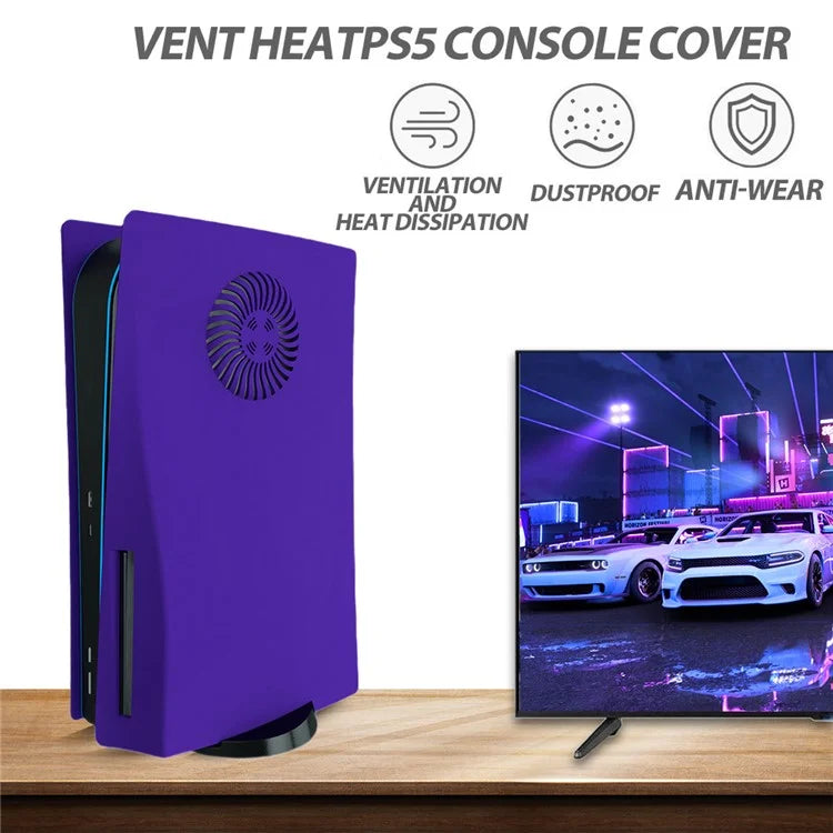 For PS5 Disc Version Protective Case with Heat Dissipation Hole Game Console Replacement Shell