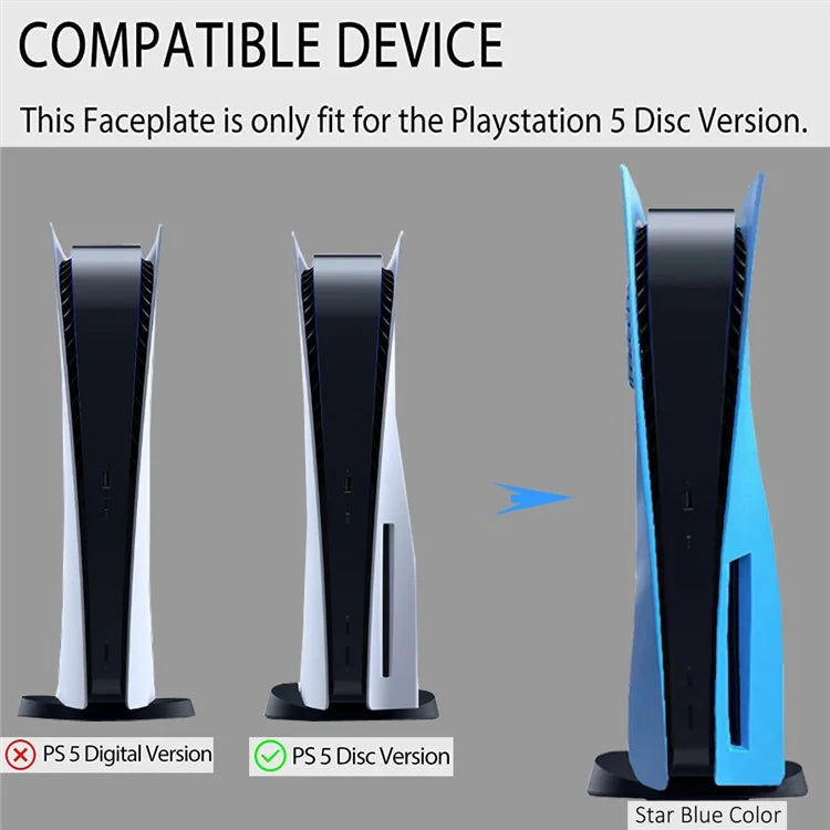 For PS5 Disc Version Protective Case with Heat Dissipation Hole Game Console Replacement Shell