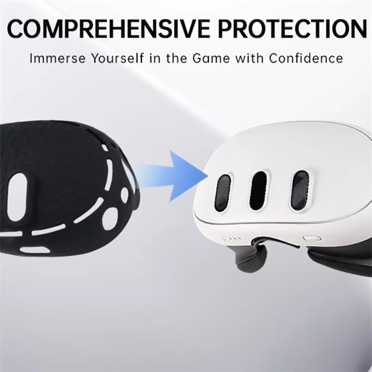 For Meta Quest 3 Soft Silicone Protective Shell VR Headset Anti-dust Anti-drop Cover