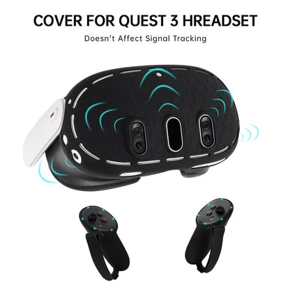 For Meta Quest 3 Soft Silicone Protective Shell VR Headset Anti-dust Anti-drop Cover