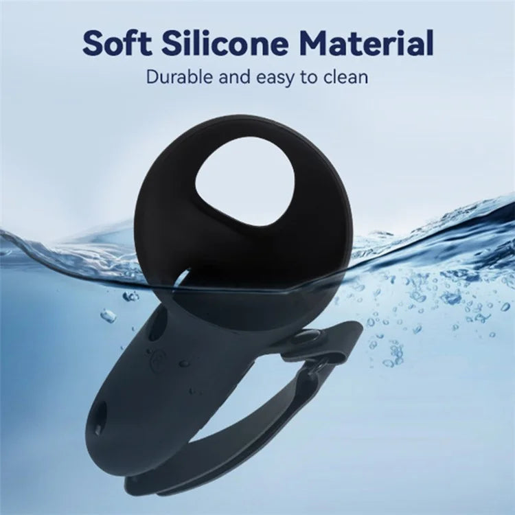For Meta Quest 3 Controller 1 Pair Silicone Protective Cover Anti-slip Handle Sleeve with Palm Strap