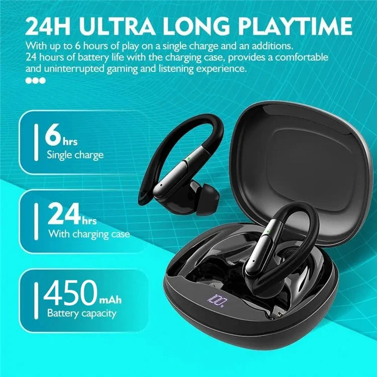 BE1043 Noise Reduction Bluetooth Earphone Wireless Music Headset with Detachable Earhook
