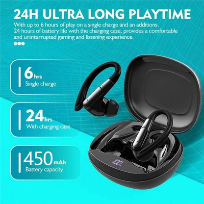 BE1043 Noise Reduction Bluetooth Earphone Wireless Music Headset with Detachable Earhook