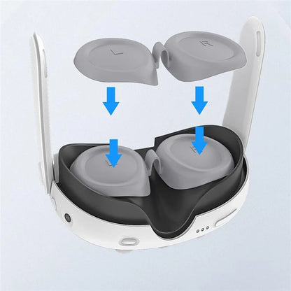 For Meta Quest 3 VR Lens Dustproof Cover Protector Anti-Scratch Silicone Lens Cap