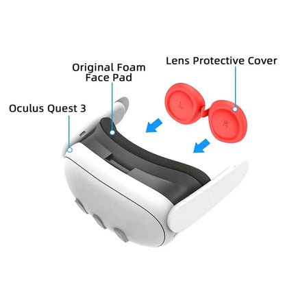 For Meta Quest 3 VR Lens Dustproof Cover Protector Anti-Scratch Silicone Lens Cap