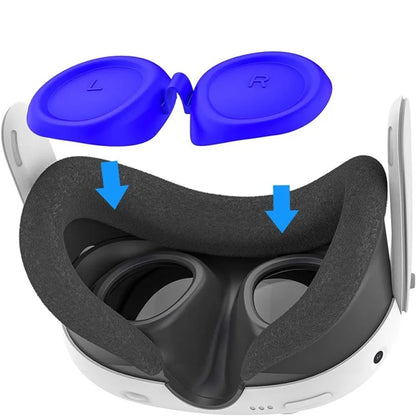 For Meta Quest 3 VR Lens Dustproof Cover Protector Anti-Scratch Silicone Lens Cap