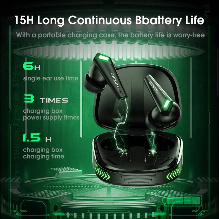 ONIKUMA T308 TWS In-ear Bluetooth Earphone Stereo Music Gaming Wireless Headset