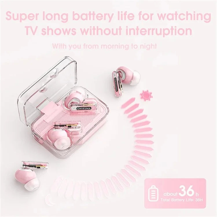 ONIKUMA T5 1 Pair Low Delay Headset Bluetooth Wireless ANC+ENC Gaming Earphone