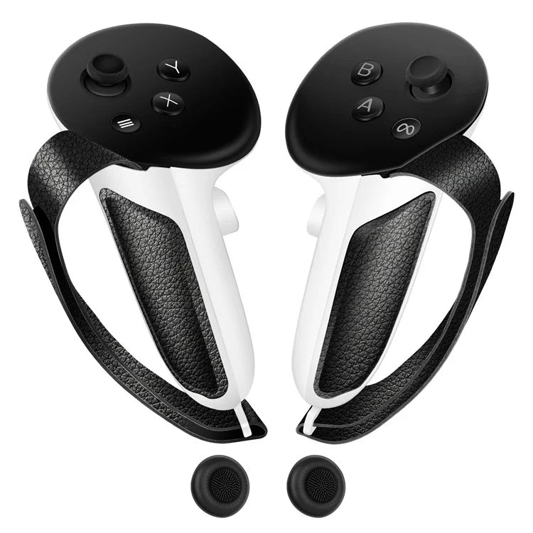 For Meta Quest 3 Controller Anti-slip Battery Cover with Hand Strap + Rocker Cap