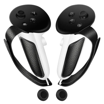 For Meta Quest 3 Controller Anti-slip Battery Cover with Hand Strap + Rocker Cap