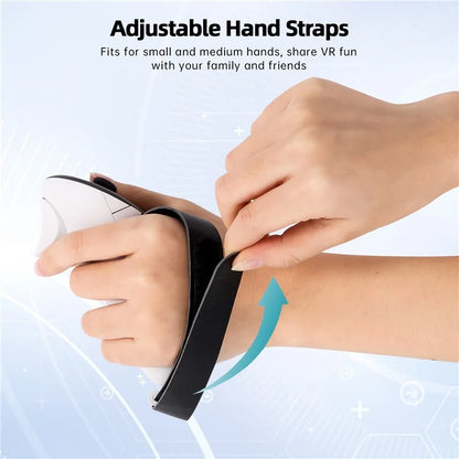 For Meta Quest 3 Controller Anti-slip Battery Cover with Hand Strap + Rocker Cap
