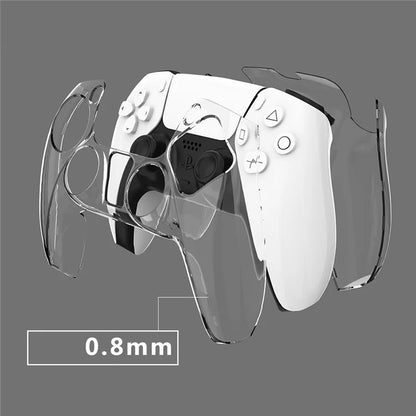 Split Type Clear PC Cover for PS5 Game Controller Ultra Thin Protective Case Black