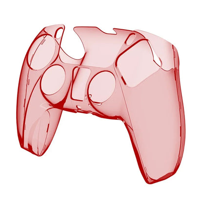 Split Type Clear PC Cover for PS5 Game Controller Ultra Thin Protective Case Red