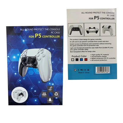 Split Type Clear PC Cover for PS5 Game Controller Ultra Thin Protective Case Blue