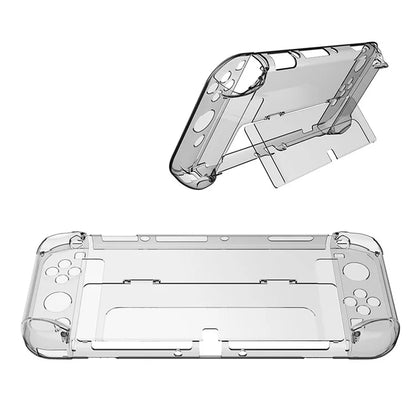 For Nintendo Switch OLED Protector Transparent Hard PC Case with Kickstand