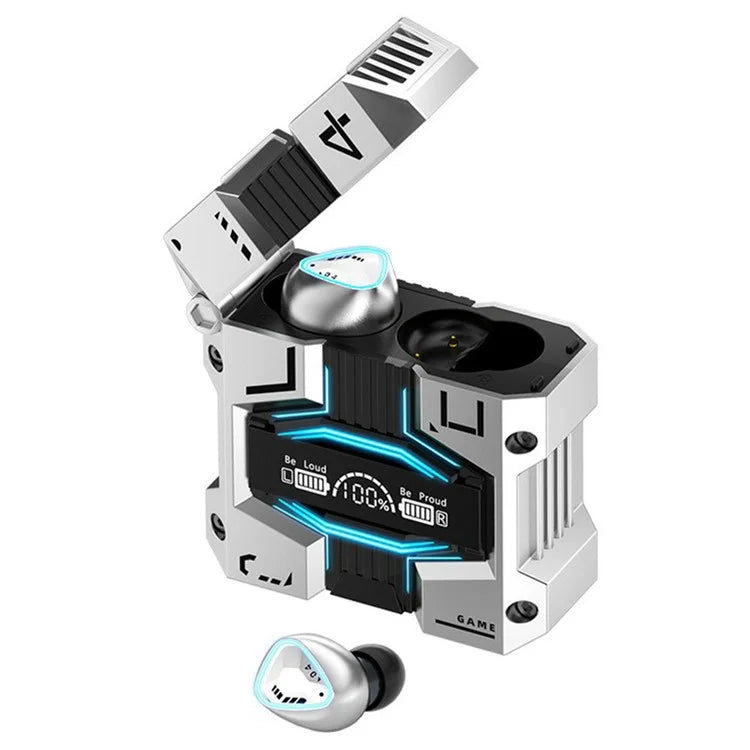 M45 Mecha Design Digital Display Bluetooth Earphone TWS Gaming Wireless Headset