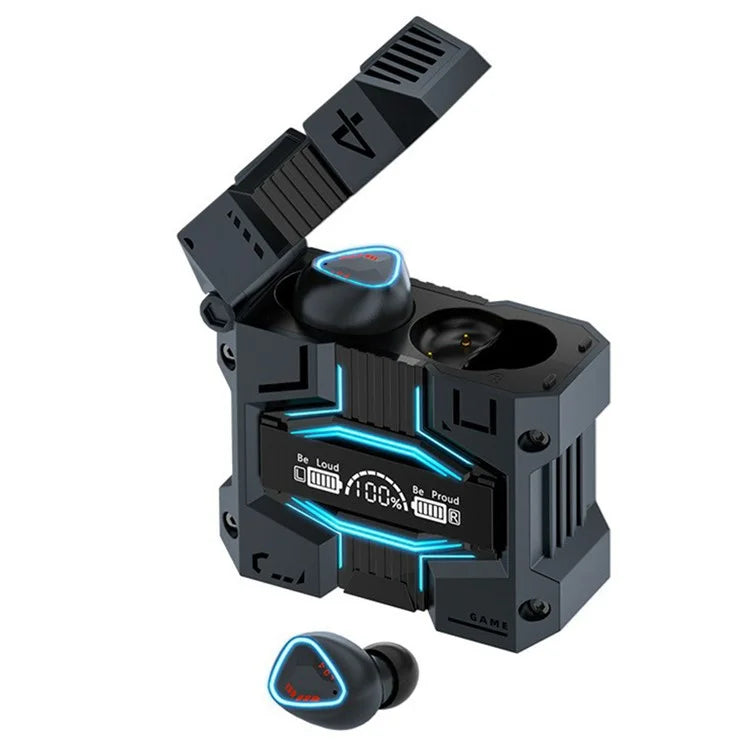 M45 Mecha Design Digital Display Bluetooth Earphone TWS Gaming Wireless Headset