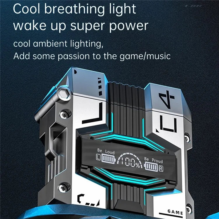 M45 Mecha Design Digital Display Bluetooth Earphone TWS Gaming Wireless Headset