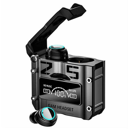 M25 Mecha Design Bluetooth Earphone Digital Display TWS Gaming Wireless In-ear Headset