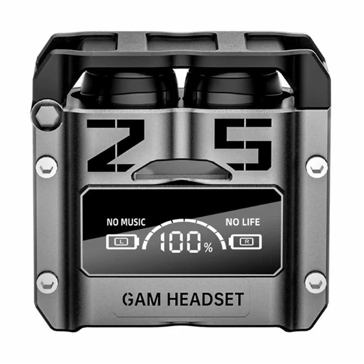 M25 Mecha Design Bluetooth Earphone Digital Display TWS Gaming Wireless In-ear Headset
