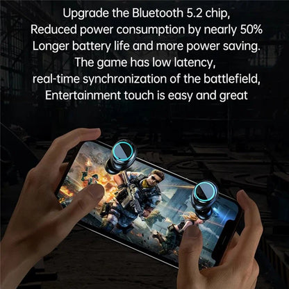M25 Mecha Design Bluetooth Earphone Digital Display TWS Gaming Wireless In-ear Headset