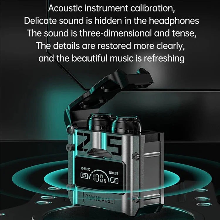 M25 Mecha Design Bluetooth Earphone Digital Display TWS Gaming Wireless In-ear Headset
