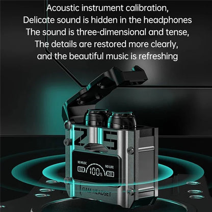 M25 Mecha Design Bluetooth Earphone Digital Display TWS Gaming Wireless In-ear Headset
